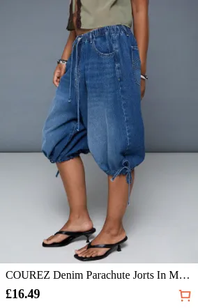 COUREZ Denim Parachute Jorts In...