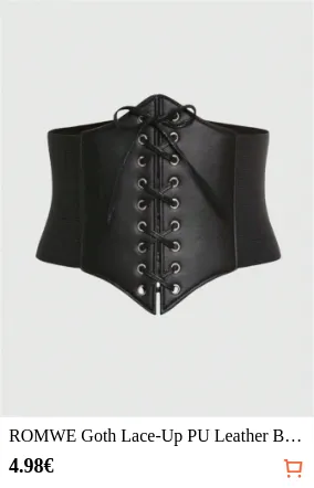 ROMWE Goth Lace-Up PU Leather...