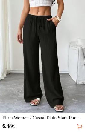 Flirla Women s Casual Plain Slant...