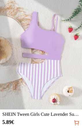 SHEIN Tween Girls Cute Lavender...