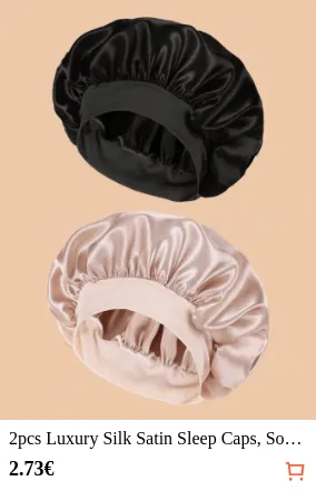 2pcs Luxury Silk Satin Sleep Caps...