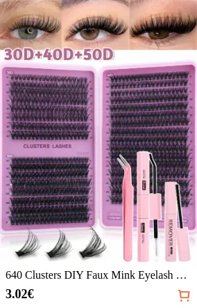 640 Clusters DIY Faux Mink Eyelash...
