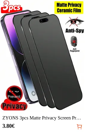ZYONS 3pcs Matte Privacy Screen...