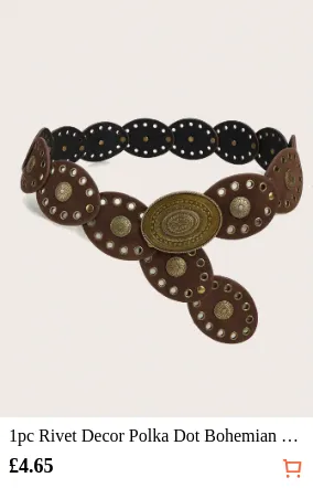 1pc Rivet Decor Polka Dot Bohemian...