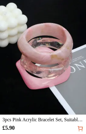 3pcs Pink Acrylic Bracelet Set...