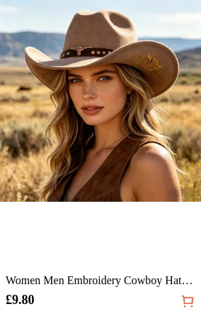 Women Men Embroidery Cowboy Hat...