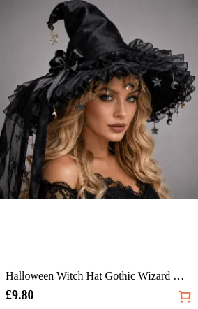 Halloween Witch Hat Gothic Wizard...