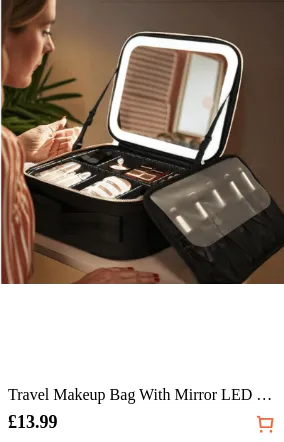 Travel Makeup Bag With Mirror LED ...