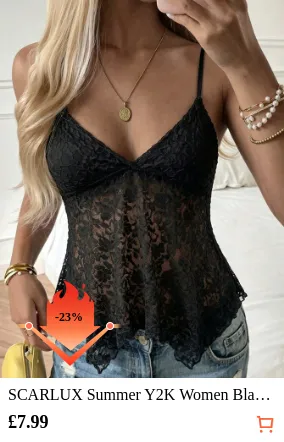 SCARLUX Summer Y2K Women Black...