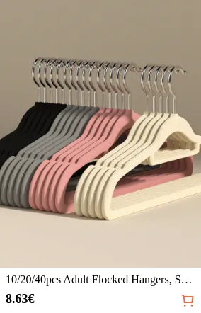10/20/40pcs Adult Flocked Hangers...