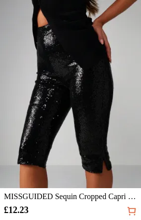 MISSGUIDED Sequin Cropped Capri...