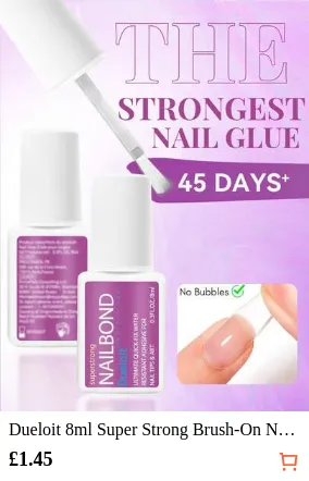 Dueloit 8ml Super Strong Brush-On Nail Glue, Suitable For Acrylic Nails, Nail Tips And Press-On False Nails, Can Repair Broken Nails, Acrylic Nail Glue/Nail Adhesive/Nail Gel, Durable