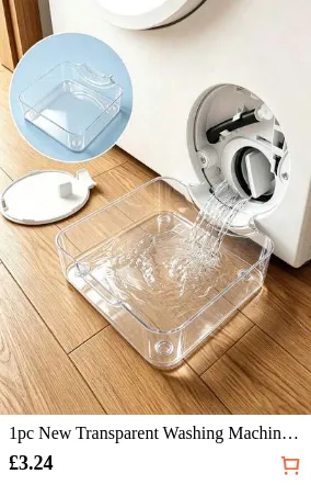 1pc New Transparent Washing Machine Drain Tray, Effectively Prevents Laundry Room Floor Overflow, Laundry Room Floor Protection Tray, Laundry Area Cleaning & Storage Accessory