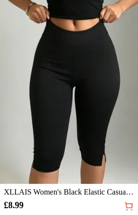 XLLAIS Women s Black Elastic...