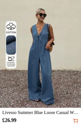 Livesso Summer Blue Loose Casual...