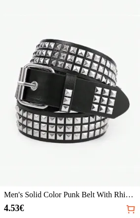 Men s Solid Color Punk Belt With...