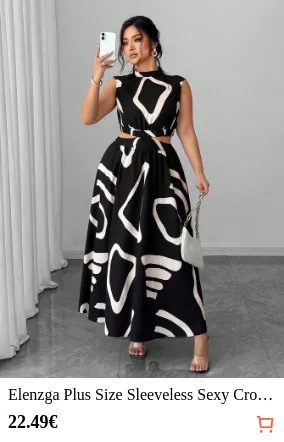 Elenzga Plus Size Sleeveless Sexy...