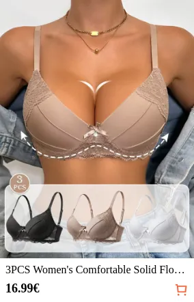 3PCS Women s Comfortable Solid...