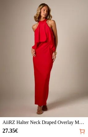 AiiRZ Halter Neck Draped Overlay...