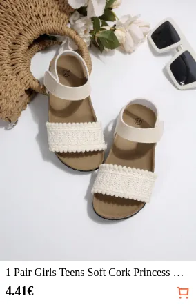1 Pair Girls Teens Soft Cork...