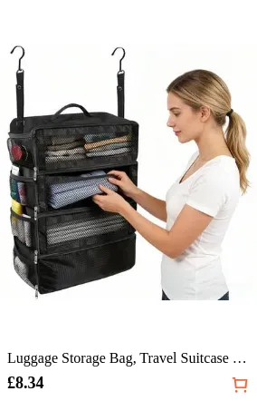 Luggage Storage Bag, Travel Suitcase Organizer Bag, Portable Hanging Travel Rack, Foldable Hanging Carry-On Luggage Quick Sorting Compartment, Travel Accessories