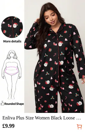 Enliva Plus Size Women Black Loose...