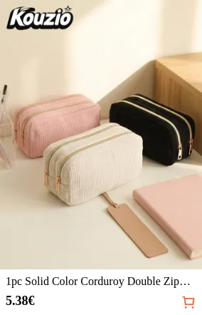 1pc Solid Color Corduroy Double...
