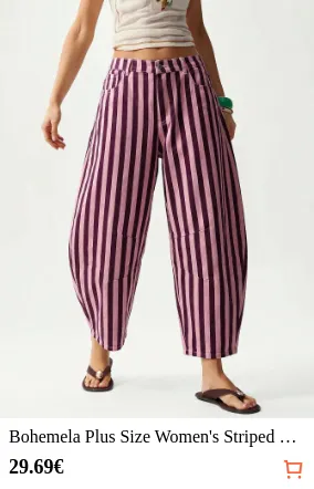 Bohemela Plus Size Women s Striped...