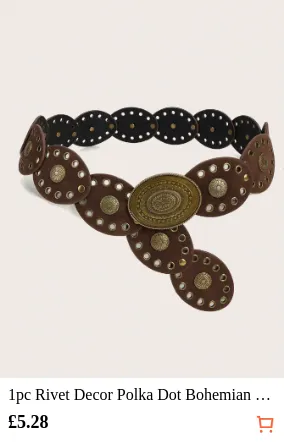 1pc Rivet Decor Polka Dot Bohemian...