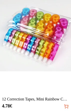 12 Correction Tapes Mini Rainbow...