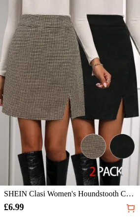 SHEIN Clasi Women s Houndstooth...