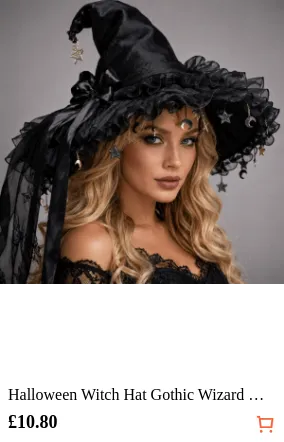 Halloween Witch Hat Gothic Wizard...