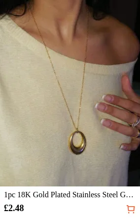 1pc 18K Gold Plated Stainless...