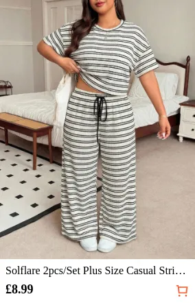 Solflare 2pcs/Set Plus Size Casual...