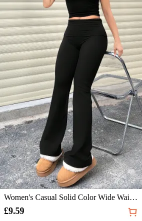 Women s Casual Solid Color Wide...