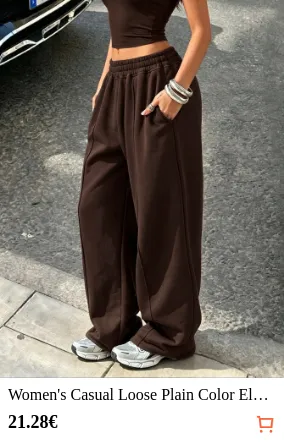 Women s Casual Loose Plain Color...