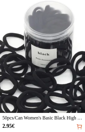 50pcs/Can Women s Basic Black High...