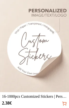 16-1000pcs Customized Stickers | Personalized Logo Stickers | Holographic Business Labels | Waterproof Stickers | 5/6/7cm | Wedding Party Birthday Stickers | Halloween Thanksgiving Christmas Gifts, For Small Business, Personalized Gift
