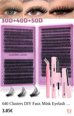 640 Clusters DIY Faux Mink Eyelash Clusters, D Curl, Dense & Fluffy, 8-16mm Mixed Length, Eye-Catching Effect, Suitable For Various Makeup Looks. Glue, Remover, Tweezers Can Be Selected Based On Needs. Lightweight & Reusable, High Cost-Performance, Suitable For Beginners, Applicable To Multiple Occasions, Everyday Wear