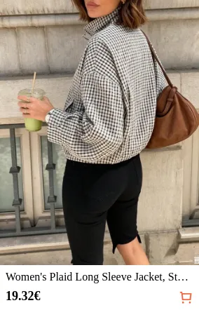 Women s Plaid Long Sleeve Jacket...
