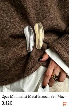2pcs Minimalist Metal Brooch Set...