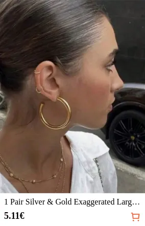 1 Pair Silver & Gold Exaggerated...