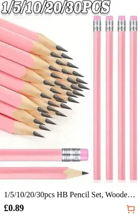 1/5/10/20/30pcs HB Pencil Set, Wooden Pencils With Eraser, Suitable For School Drawing, Sketching, Office Supplies, Back To School Supplies, Art Supplies, Student Supplies, Learning Accessories