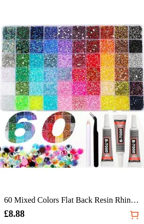 60 Mixed Colors Flat Back Resin Rhinestones, 60 Colors Flat Back Resin Gems Crystals, Includes 3 B7000 Jewelry Glue And Tweezers, Suitable For DIY Crafts, Clothing, Shoes, Phone Cases, Cups, Holiday Gifts, Handmade Crafts