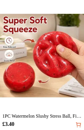 1PC Watermelon Slushy Stress Ball, Filled With Dense Slushy Beads, Rich Tactile Sensation With Granular Flow And Collision When Pressed With Both Hands, Soft And Durable Outer Shell Resistant To Cracking, Perfect For Holidays, Birthday Gifts, Halloween, Thanksgiving, Christmas, Labor Day, Back To School, Party Gifts, Squishy, Crunchy Squish, Crunchy Butter Squish, Squeeze, Slushy Ball, Squishy Stress Toy, Dumpling Squish, School Supplies, Btsarmy, Halloween Decor, Crunch Squishy