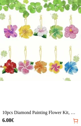 10pcs Diamond Painting Flower Kit, DIY Round Diamond Art Craft, Acrylic Artwork, With Accessories And Tools, Beginner DIY Handmade, Decorative Gift