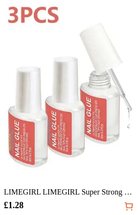 LIMEGIRL LIMEGIRL Super Strong Nail Glue, 3pcs/Set 8ml/Bottle Quick Drying Nail Adhesive, Waterproof Long-Lasting Adhesive Suitable For False Nails, Must Have