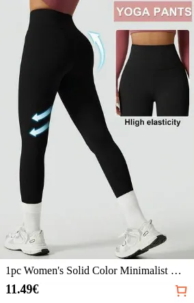 1pc Women's Solid Color Minimalist Elastic Tummy Control Butt Lift Tight Outdoor Cycling Sports Leggings