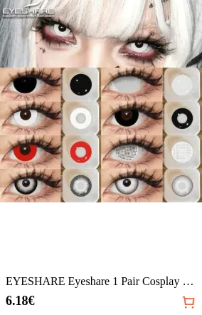 EYESHARE Eyeshare 1 Pair Cosplay Contact Lenses White Lenses For Eyes Anime Role Playing Lens Halloween Black Contacts