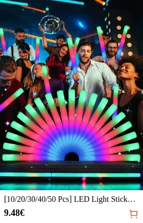[10/20/30/40/50 Pcs] LED Light Sticks, Suitable For Parties, Weddings, Birthdays, Christmas And Halloween, Battery Powered, Perfect For Creating A Vibrant Party Atmosphere, Essential For Celebrations | Lighting Accessories | Functional Lighting